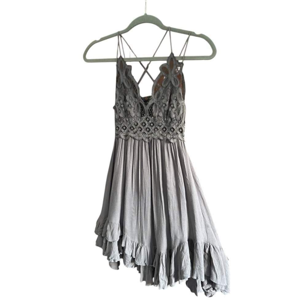 FREE PEOPLE ONE Adella Slip Dress Charcoal Purple S - Picture 6 of 15